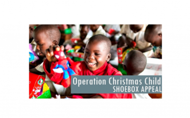 We are collecting shoe boxes until the 9th November