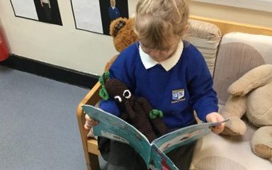 Stick Man listens to stories!