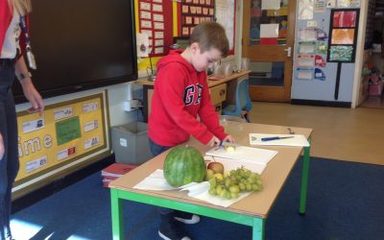 Tasting our designed fruit salad