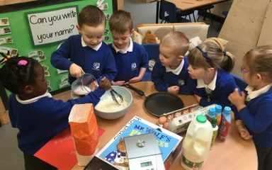 Mix the pancake…