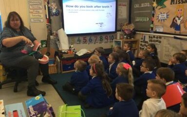 Learning about cleaning our hands and teeth