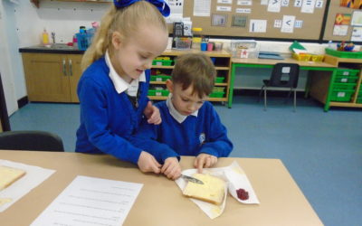 Making jam sandwiches!