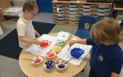 Dragonflies explore art by Artist Alma Thomas