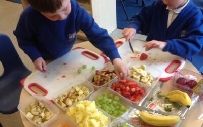 Ladybirds exploring and tasting fruit