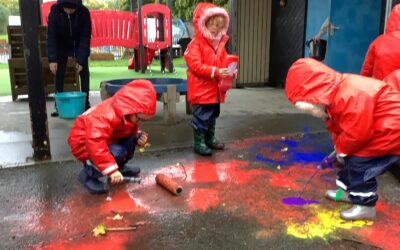 Colour mixing in the rain!