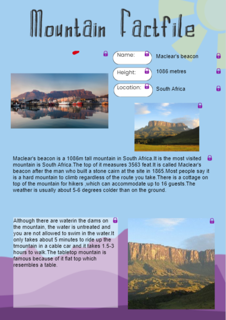 Mountain Fact Files
