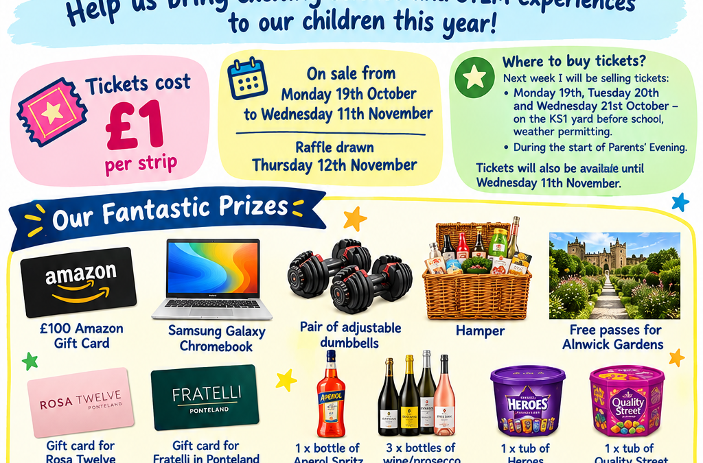 🎟️ Windy Nook Science & STEM Raffle – Fantastic Prizes to Be Won!
